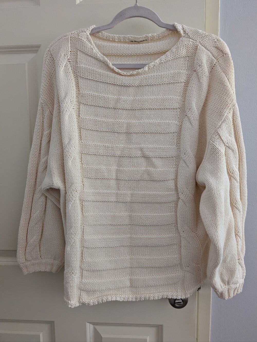 My Mum Made It Discontinued Cream Cable Knit Women's Sweater Size S-M